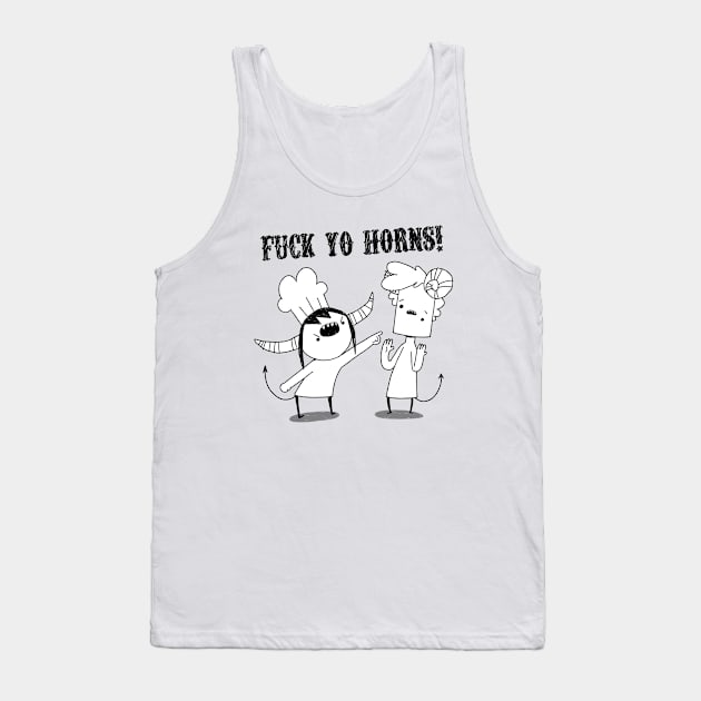 Shit Demons: Fuck Yo Horns! Tank Top by iamprikle